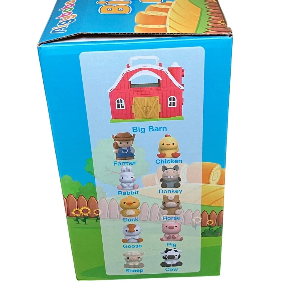 Aigybobo Big Barn Toys Farm Animals Kids 12m+ Red New 11pc Playset HA-Barn Toys